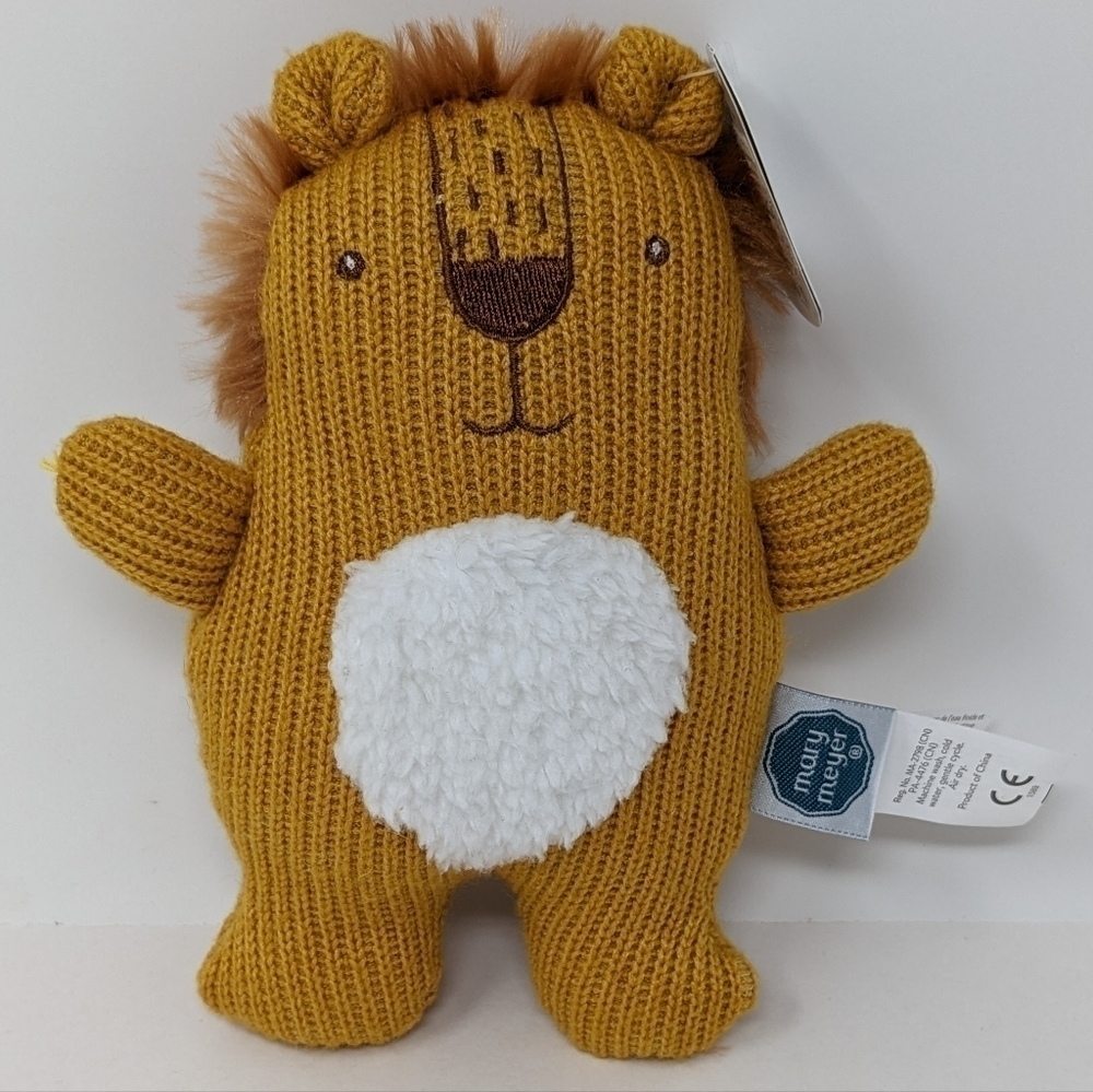 MARY Meyer Baby Lion Plush Knitted Nursery Rattle 7"